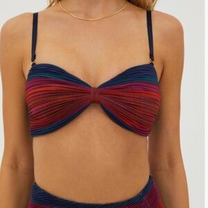 NWOT Beach Riot Paula Knot Front bikini top